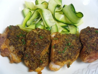 三河赤どりもも肉の粒マスタード焼き